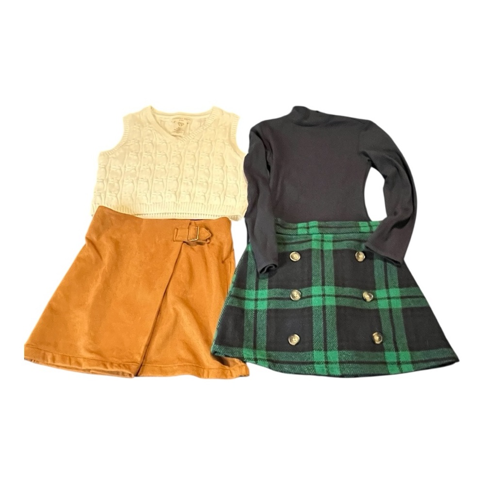 Happily Grey and Btween Bundle of Two Girl Skirt and‎ Shirt Outfits, Size 7/8,